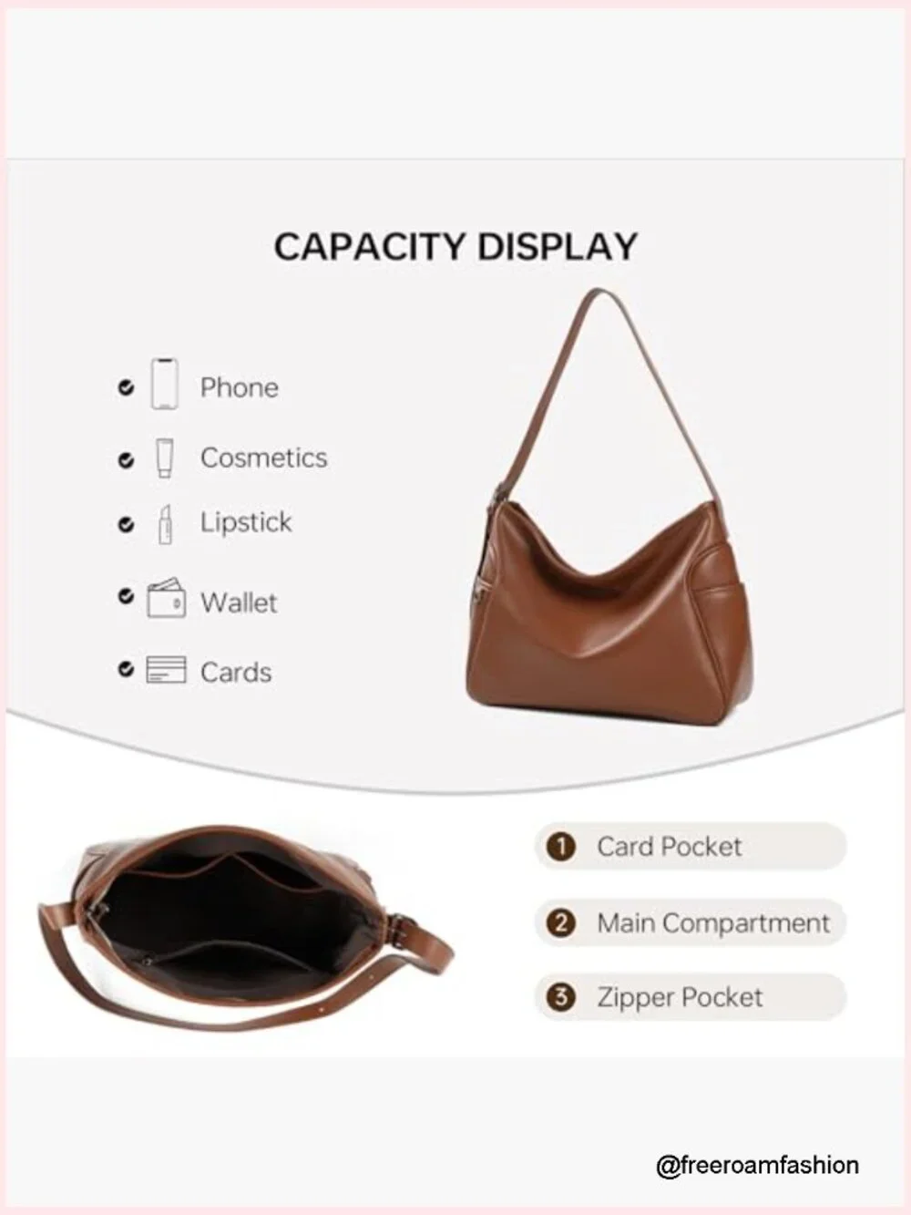 Minimalist Hobo Shoulder Bag – Lightweight Leather Tote for Work & Daily